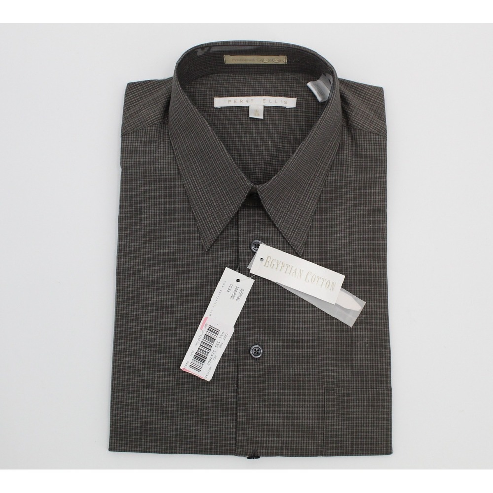 Perry Ellise Luxury Dress Shirt EgyptianCotton NWT 16(33) GraySophisticatedSexy